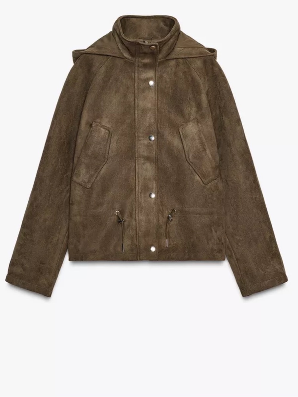 Zara NWT hooded faux suede jacket 8372/284 - Picture 2 of 11